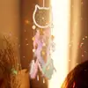 Pegador de Sonhos Gatinho Sonhador - Mais Vendido Internacional, Ornamento para o Coração de Meninas Fofas, Presente Criativo de Aniversário para Colegas de Classe, Feito à Mão