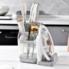 Prateleira de armazenamento transparente de luxo leve para cozinha Prateleira de armazenamento de tábuas de corte Prateleira de facas Prateleira de armazenamento Prateleira de facas de cozinha integrada Armazenamento de pauzinhos e facas