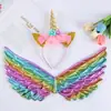 Venta al por mayor de fábrica Diadema Luminosa de Unicornio para Fiesta Infantil de Vacaciones Halloween Alas de Ángel Arcoíris Adorno para la Cabeza