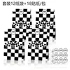 Lb115 Amazon Xadrez Preto e Branco Taça Europeia Simples Festa Aniversário Doce Sacola de Papel Kraft Embalagem para Presente