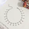 Tobillera de Moda Transfronteriza Europea y Americana con Borla, Pedrería y Mariposa para Mujer, Tobillera de Cadena Versátil Personalizada, Joyería para el Pie al por Mayor