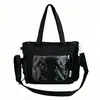 Bolsa transparente 2D estilo ins coreano para accesorios, bolso de hombro/cruzado de gran capacidad para mujer, mochila de color liso