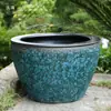 Jingdezhen Tanque de Peces de Cerámica Tanque para Peces Dorados Cuenco Recipiente Tanque de Loto Tanque para Tortugas Tamaño Grande Tanque de Agua con Caligrafía y Pintura Balcón