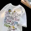 Camiseta Deportiva Holgada para Hombre Cuello Redondo Fiti Estampado Top Casual Verano Juventud Faion Qu