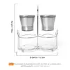Set de Molinillos de Pimienta de Acero Inoxidable 304 Transfronterizo Molinillo Manual de Sal Marina de Vidrio Tarro para Condimentos de Cocina Venta al por Mayor