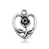 Europeos y Americanos 20 Colgantes Retro de Plata del Tíbet Corazón de Amor Colgantes de Aleación de Zinc Pendientes Collares Accesorios de Joyería Materiales