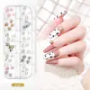 Adesivos para unhas com strass, fundo plano, rebites, adesivos para unhas, lantejoulas, diamantes coloridos, fundo plano, pérolas, conchas, estilo japonês