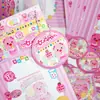 Set de Reversos de Tarjeta Dibujo Animado Lindo Tarjeta Pequeña Bolsa Autoadhesiva Tarjeta Pequeña Ins con Tarjeta de Empaque Bolsa OPP