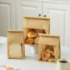 Papel de Embalagem Marrom Selagem nas Oito Lados Saco Selado para Bolo Queijo Borda Enrolada Janela Plástica Saco Auto-Sustentável Grau Alimentício Embalagem à Prova de Óleo