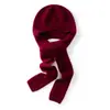 Elegante y versátil conjunto de sombrero y bufanda estilo coreano, nueva colección otoño/invierno, gorro de punto de cachemira liso para mujer, con protección para el cuello