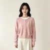 Cárdigan de punto retro con forma de corazón pequeño y botón dorado, estilo coreano y japonés, para mujer, chaqueta elegante de otoño e invierno, top casual para superponer