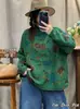 Suéter Casual de Cuello Alto Medio para Mujer, Colección Otoño 2026, Estampado Floral, Suéter de Punto Holgado tipo Pulóver, Suéter de Estilo Relajado