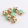 18mm Flor de Cloisonné Campana Color Antiguo Accesorios para el Cabello Campana Hueca Campana para Mascotas Colgante de Joyería