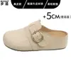 Mocasines tipo Birkenstock sin talón, versión de cuero, suela de 5 cm de grosor, punta cerrada, nuevos zapatos perezosos slip-on 2026 para mujer