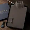 Suéter de punto fino para hombre de principios de primavera, 100% cachemira pura, delgado, de manga larga, jersey de punto para usar como capa base