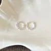 Aretes redondos de encaje estilo coreano, minimalistas y chic, versátiles para cualquier atuendo, diseño único con un toque de elegancia, venta al por mayor