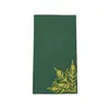 Servilleta de Papel con Rama y Hoja en Relieve Dorado Verde Oscuro Servilleta de Papel para Banquete de Lujo Ligero Retro Servilleta de Papel para Boda Cena Fiesta de Compromiso Colocación de Platos
