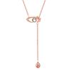 Moda para Mujer Versátil Multielemento Oro Rosa Flor Alas Ojos Amuleto Forma Corazón Durazno Collar Joyería