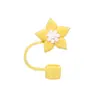 Tapa de Silicona de Grado Alimenticio para Popote Transfronteriza con Diseño de Estrella de Cinco Puntas y Flor, Adecuada para Popotes Stanley, Juego de Tapas de Enchufe a Prueba de Fugas 10mm