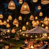 Lámpara de Farol Tejido de Bambú Anti-Bambú para PC Luz Colgante Impermeable Luz LED para Colgar en Árboles Luz Decorativa de Ambiente Interior Luz Decorativa Tejida de Bambú para Exteriores