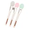 Brocha Facial de Mango Largo con Cerdas Suaves Individuales, Doble Cabezal para Mascarilla, Brocha de Silicona, Brocha para Mascarilla de Barro, Herramientas de Belleza al Mayoreo