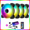 Ventilador de Caja Cool Moonlight de 6 Pines 12cm Círculo Fino Multicapa Refrigeración RGB para Computadora de Escritorio Ventilador de Refrigeración Silencioso