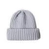 Gorro tejido simple gorro de lana color liso Retro japonés todo partido gorro apilado protección para las orejas punta cerrada cálido gorro para el frío hombres y mujeres