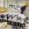 Fundas de almohada de terciopelo de leche, engrosadas para invierno y forradas de forro polar, juego de dos, 48X74cm, funda de almohada para adulto, individual de forro polar coral