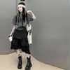 Conjunto de Verano para Niñas 2026 Nuevo Conjunto de Moda de Manga Corta para Niños, Falda Irregular Grande para Niños con Solapa Trasera, Conjunto de Dos Piezas Moderno