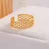 Nuevo Anillo de Alta Gama Transfronterizo V-Gold Graff con Lazo Incrustado y Diseño de Malla Hueca para Hombres y Mujeres Anillos de Pareja