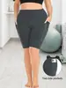 Venta al por mayor transfronteriza Pantalones cortos europeos y americanos de moda Cintura alta Pantalones capri Control de abdomen Elásticos Mallas de yoga Estampado de leopardo Pantalones deportivos de fitness