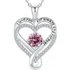 Collar de Plata Esterlina S925 Corazón Eterno Transfronterizo Europeo y Americano de Doble Capa para Mujer con Colgante de Amazonita de Doce Piedras de Nacimiento Cadena Clavicular