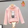 Camiseta Interior de Terciopelo Transfronteriza para Niños y Niñas Otoño e Invierno Engrosada Cálida Todas las Combinaciones Top Primavera y Otoño Nueva Ropa Infantil de Manga Larga