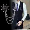 Broche para hombre coreano broche para traje de hombre corsage de estilo británico de alta gama accesorios simples pin de solapa de traje atmosférico hebilla de cuello