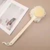 Escova de Banho Dupla Face com Cabo Longo Escova Esfoliante de Cerdas Macias Raspador de Costas Bola de Flor de Banho Autoatendimento Artefato de Banho Espumante Fabricante