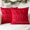 Funda de Cojín Decorativo de Felpa Acolchada Estilo Americano Reno Copo de Nieve Cojín de Sofá Cojín de Respaldo Funda de Cojín Decorativo para Cama