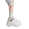 Zapatos Blancos de Suela Gruesa para Aumentar la Altura, Nuevo Estilo de Invierno para Mujer, Zapatos Deportivos Casuales Forrados de Felpa Engrosada, Zapatos Cortos para Mujer, Zapatos Dad
