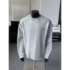 Camiseta de Manga Larga con Silueta Dividida Estructurada para Hombre Otoño Americana Corte Limpio Cómoda Ropa de Trabajo Retro Casual Suéter