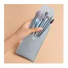 Bolsa Criativa de Couro para Pincéis de Maquiagem Estojo de PU para Lápis Bolsa de Armazenamento para Ferramentas de Maquiagem Bolsa Simples com Fecho de Botão Bolsa para Pincéis de Maquiagem