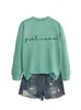 Amazon eBay sitio independiente casual cómoda simple mujer niña mama fuente sudadera manga larga transfronterizo