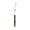 Conjunto de Talheres de Bambu Acrílico Aço Inoxidável 304 Colher Colher de Sobremesa Garfo Faca de Steak Francesa Garfo Colher Alta Aparência