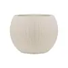 Vaso de Flores Nórdico Simples Grande com Plantas Verdes para Sala de Estar, Pátio, Decoração de Mesa, Design Esférico com Listras Verticais, Vaso de Planta Artificial