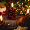 Vela Decorativa Personalizada Sem Chama em Formato de Bolota Desenho Animado Decoração de Vela com Vela de Pinha de Natal