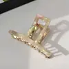 Pasador de Perlas para Mujer Clip de Lazo Estilo Coreano Pinza de Tiburón para la Parte Trasera de la Cabeza Accesorios Metálicos Grandes y Simples para el Cabello