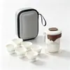 Bolsa de almacenamiento para juego de té de EVA, bolsa de viaje portátil, a prueba de golpes para una tetera, cuatro tazas, dos tazas, bolso de mano, bolsa de cuero con logotipo personalizado