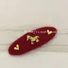 Nuevo Pasador de Pelo de Felpa Rojo con Lindo Moño de Año Nuevo, Sensación de Alta Gama, Pinza Lateral del Año del Caballo, Pinza Bb para Flequillo