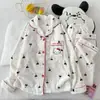 Pijama de Invierno, Franela, Engrosado, Largo, Dulce, Cálido, Lindo Moño, Se Puede Usar Afuera, Ropa para el Hogar