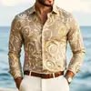 Impresión Digital Amazon Camisa Casual de Manga Larga para Hombre Estilo Nuevo Moda Fábrica de Ropa para Hombre de Comercio Exterior Venta al por Mayor
