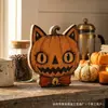 Decoração de Mesa de Madeira Gato Preto Engraçado de Halloween Crânio Abóbora Gato Placa de Madeira Decorativa Ornamento para Arranjo de Cena de Festa