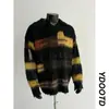 Suéter Retro Americano a Rayas de Bloques de Color para Hombres y Mujeres, Tejido Grueso de Invierno Estilo Perezoso para Pareja, Top de Diseño de Marca de Moda
